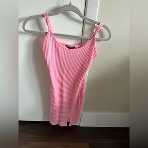 Pink ribbed dress